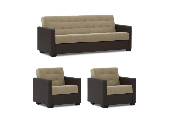 sofa set HOBEL MARVEL 3+1+1 BROWN 3673/ LIGHT BROWN VIVALDI 21 (4)