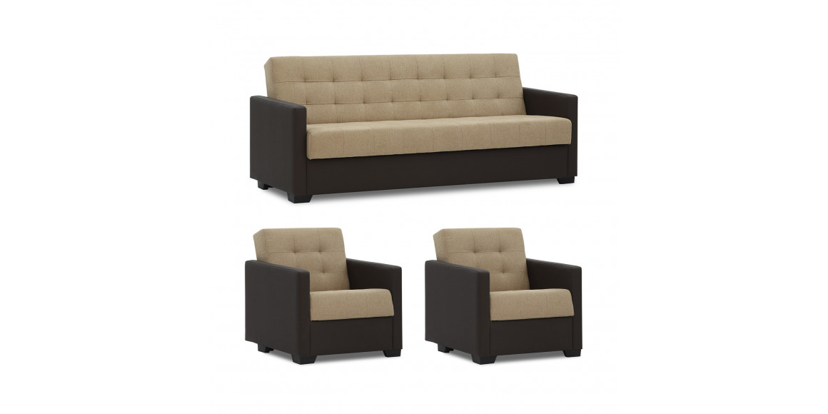 sofa set HOBEL MARVEL 3+1+1 BROWN 3673/LIGHT BROWN SCANDI 4 (4)