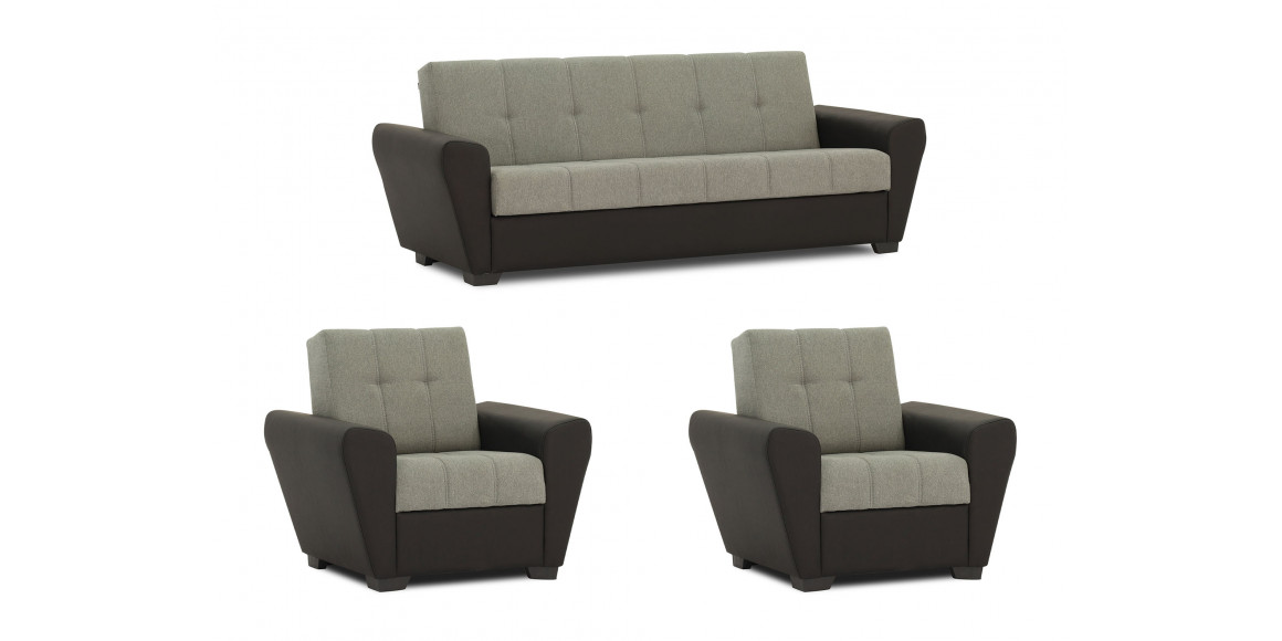 sofa set HOBEL MODERN 3+1+1 BLACK 4503/GRAY SCANDI 21 (4)