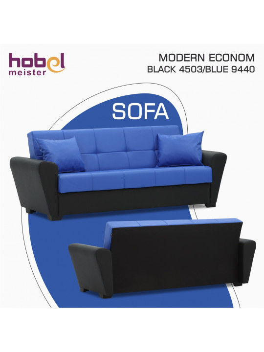 დივანი HOBEL MODERN ECONOM BLACK 4503/BLUE 9440 (2)