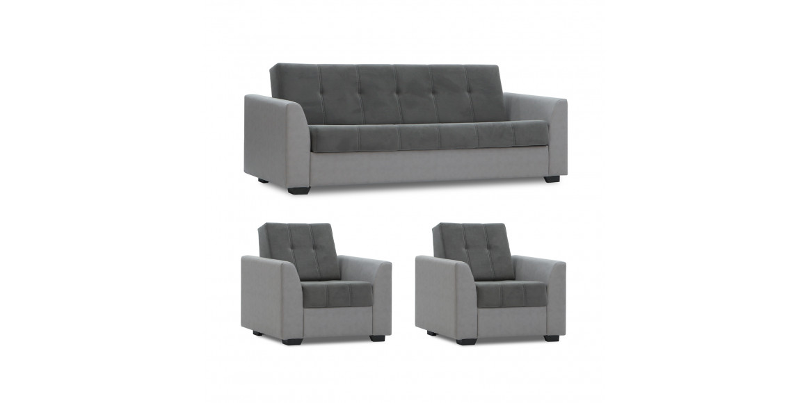 sofa set HOBEL MODERN LUX 3+1+1 LIGHT GREY 8409/ DARK GREY LEONARDO 15 (4)
