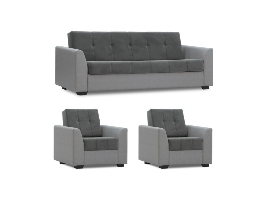 sofa set HOBEL MODERN LUX 3+1+1 LIGHT GREY 8409/ DARK GREY LEONARDO 15 (4)