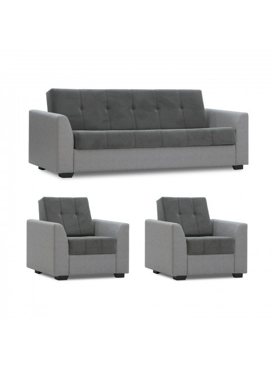sofa set HOBEL MODERN LUX 3+1+1 LIGHT GREY 8409/ DARK GREY LEONARDO 15 (4)