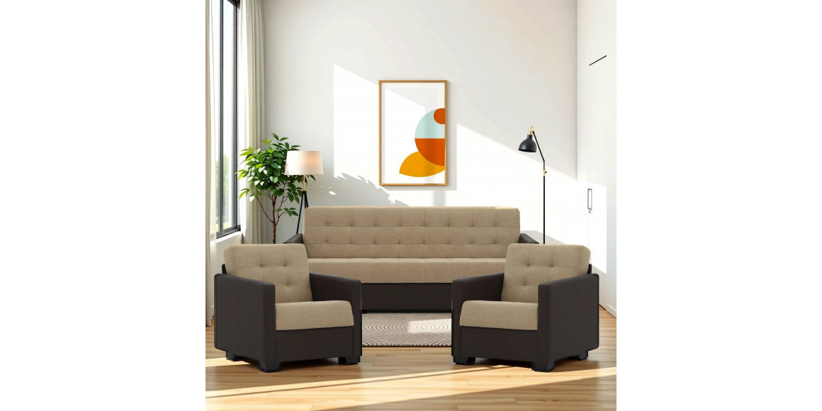 sofa set HOBEL MARVEL 3+1+1 BROWN 3673/LIGHT BROWN SCANDI 4 (4)