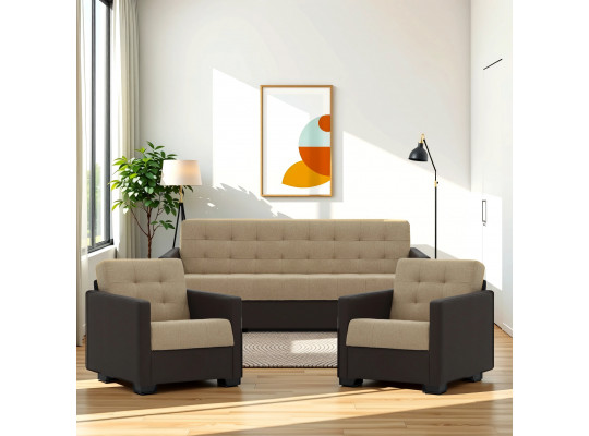 გარნიტური HOBEL MARVEL 3+1+1 BROWN 3673/LIGHT BROWN SCANDI 4 (4)
