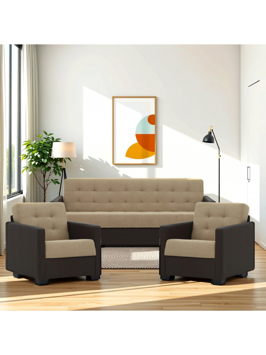 გარნიტური HOBEL MARVEL 3+1+1 BROWN 3673/LIGHT BROWN SCANDI 4 (4)