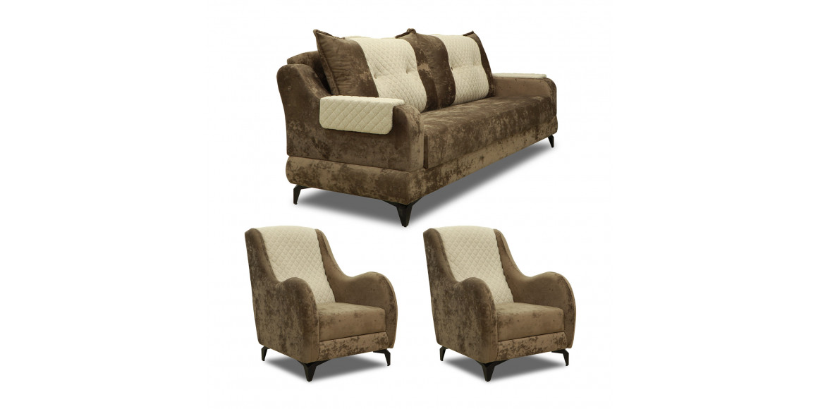 sofa set HOBEL OLIVIA 3+1+1 DARK CAPPUCCINO MONACO 5/INFINITY 103 (4)