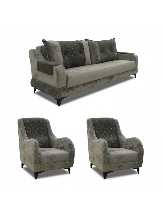 sofa set HOBEL OLIVIA 3+1+1 GREY MONACO 14/BONCUK 19 (4)