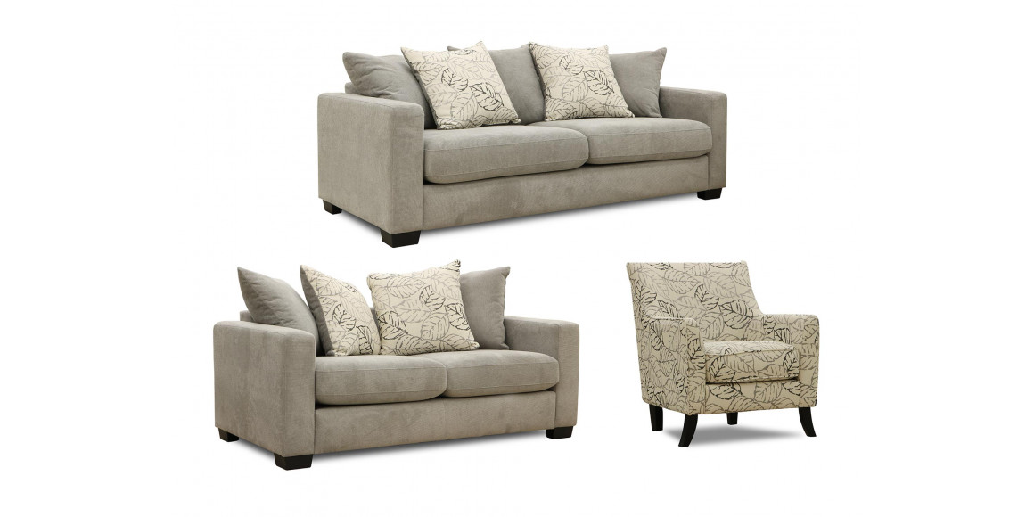 sofa set HOMESRUS RIO 3+2+1 DARK GREY (3)