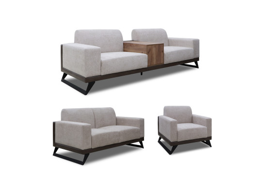 sofa set HOBEL RIO LUXE 3+2+1 DARK CAPPUCCINO PHANTOM 13/ CREAM BONCUK 4 (3)