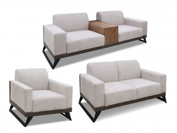 sofa set HOBEL RIO LUXE 3+2+1 DARK CAPPUCCINO PHANTOM 13/ CREAM BONCUK 4 (4)