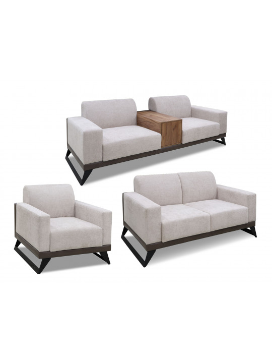 sofa set HOBEL RIO LUXE 3+2+1 DARK CAPPUCCINO PHANTOM 13/ CREAM BONCUK 4 (4)