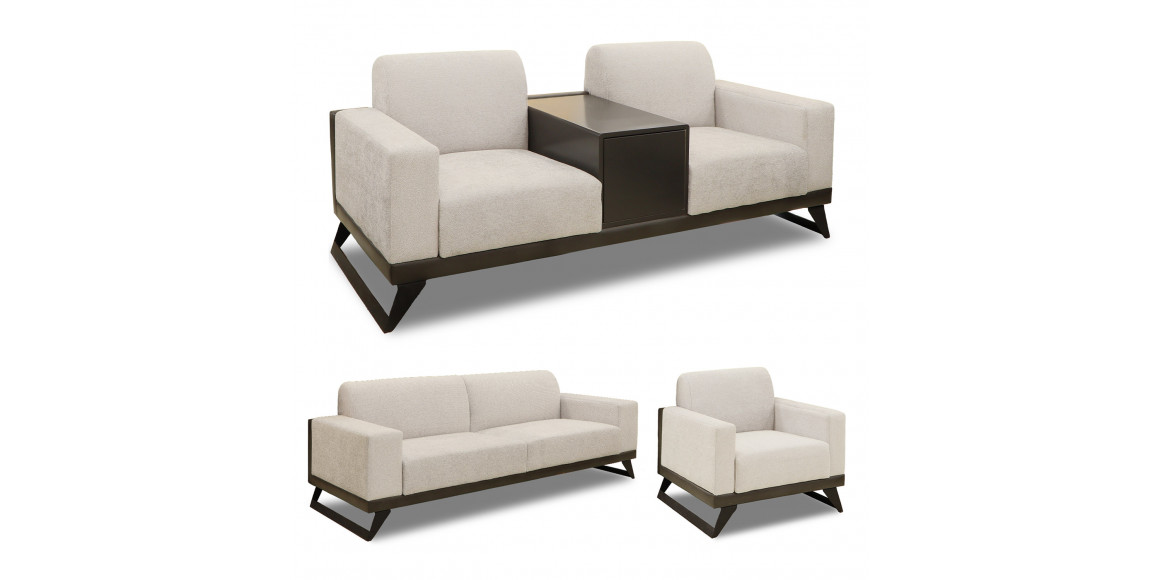 sofa set HOBEL RIO LUXE 3+2+1  DARK GREY PHANTOM 14/ LIGHT GREY BONCUK 18 (3)