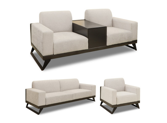 sofa set HOBEL RIO LUXE 3+2+1  DARK GREY PHANTOM 14/ LIGHT GREY BONCUK 18 (3)