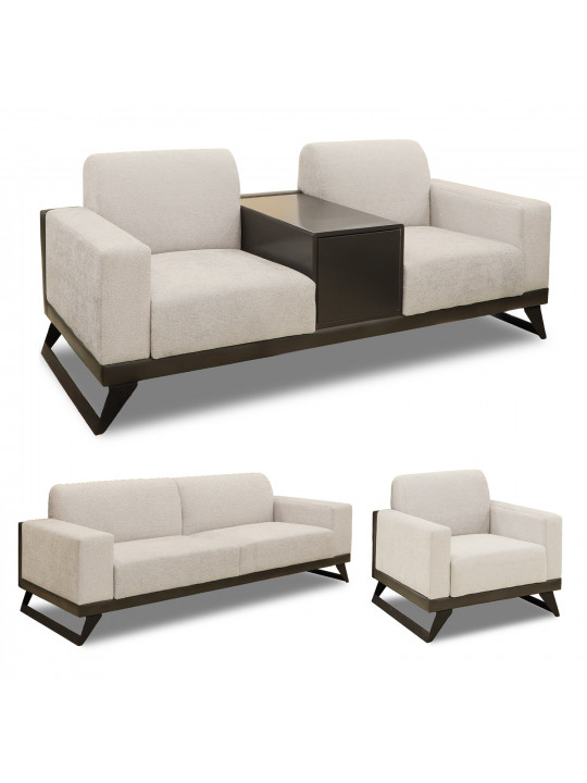 sofa set HOBEL RIO LUXE 3+2+1  DARK GREY PHANTOM 14/ LIGHT GREY BONCUK 18 (3)