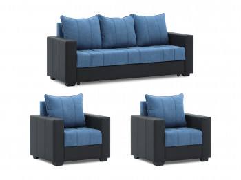 sofa set HOBEL TEO  3+1+1 BLACK 4503/BLUE BREEZE 23 (4)