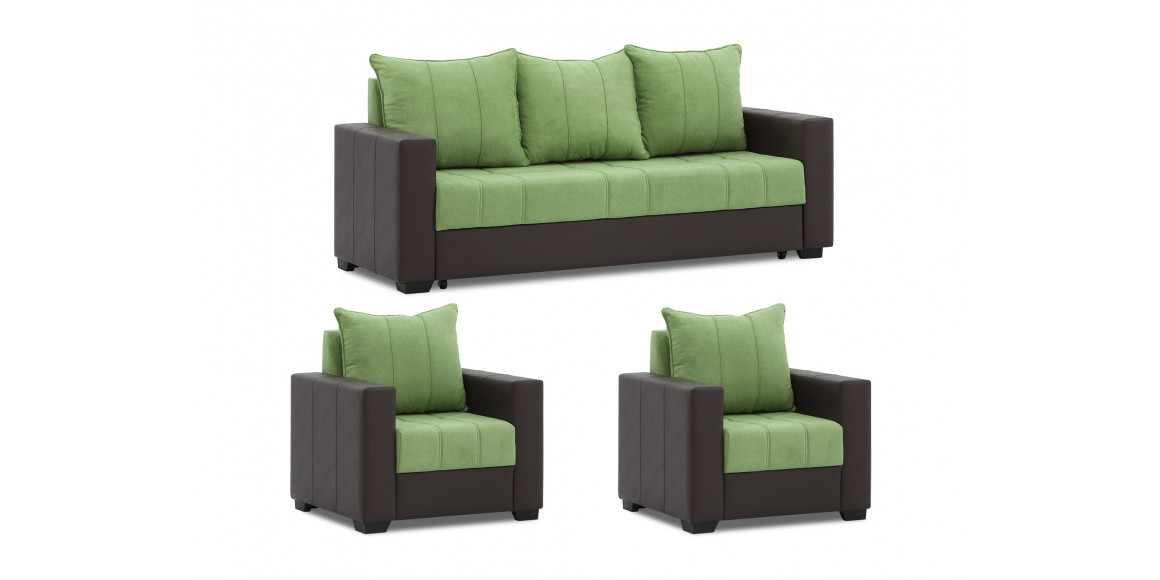 sofa set HOBEL TEO  3+1+1 COFFEE V460/GREEN BREEZE 15 (4)