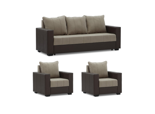 sofa set HOBEL TEO  3+1+1 GREY V460/ GREY LEONARDO 14 G (4)