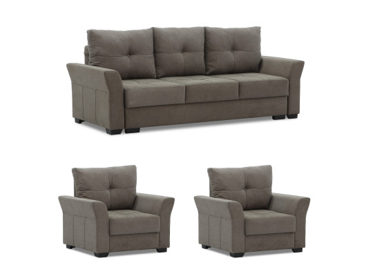 sofa set HOBEL TEXAS 3+1+1 BROWN SCANDI 6 (6)