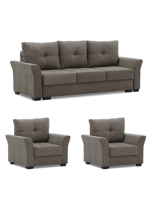 sofa set HOBEL TEXAS 3+1+1 BROWN SCANDI 6 (6)