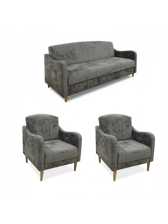 გარნიტური HOBEL UTA 3+1+1 GREY MONACO 14 (4)