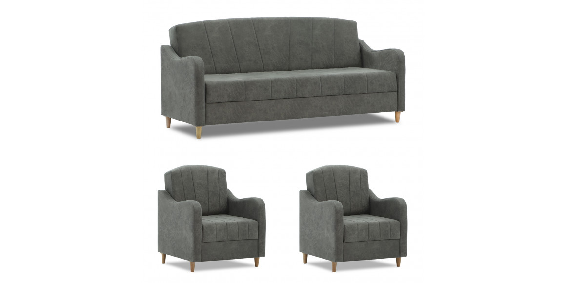 sofa set HOBEL UTA 3+1+1 GREY RONALDO 1808 (4)