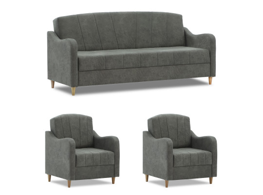 sofa set HOBEL UTA 3+1+1 GREY RONALDO 1808 (4)