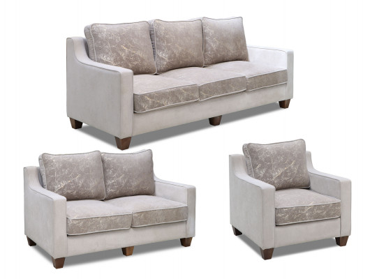 sofa set HOBEL VEGAS 3+2+1 CREAM BREEZE 2 /CANYON TAUPE (3)