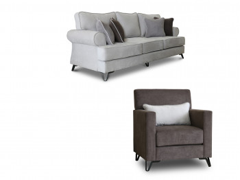 sofa set HOBEL EVA 3+1 LIGHT GRAY BZ25/DARK BROWN  BZ12/GRAY BZ27 (2)