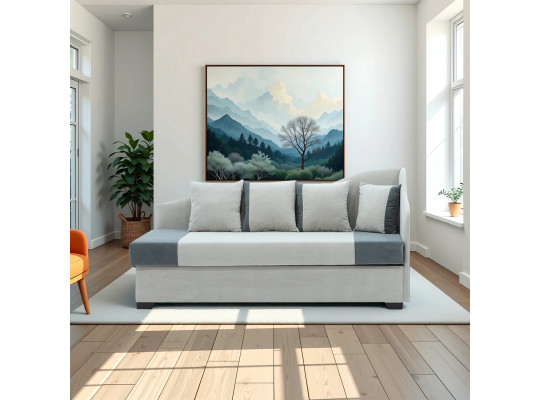 диван HOBEL BIG-BEN LIGHT GREY VIVALDI 6/ DARK GREY VIVALDI 8 R(2)