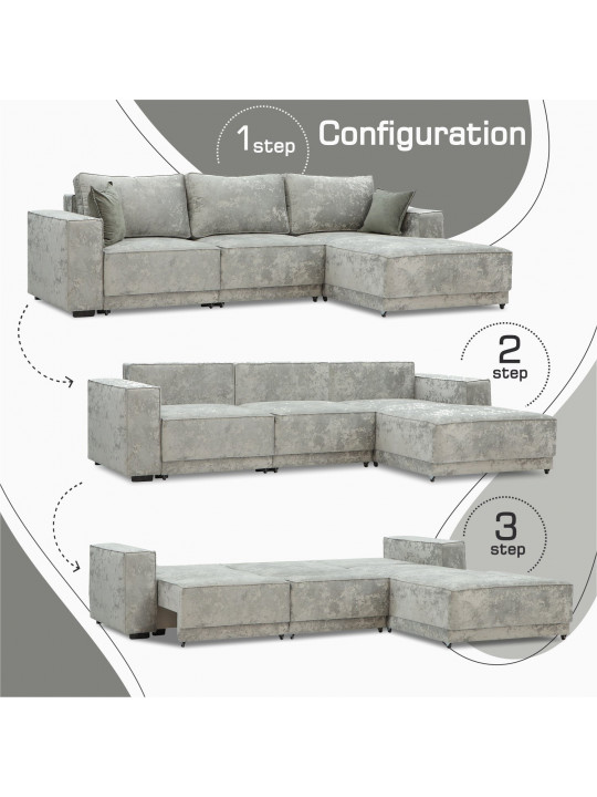 დივანი HOBEL CORNER DELUXE LIGHT GREY MONACO 13/ NIAGARA GREY R (7)