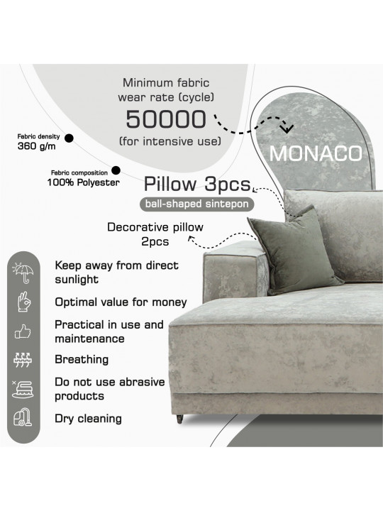 დივანი HOBEL CORNER DELUXE LIGHT GREY MONACO 13/ NIAGARA GREY R (7)