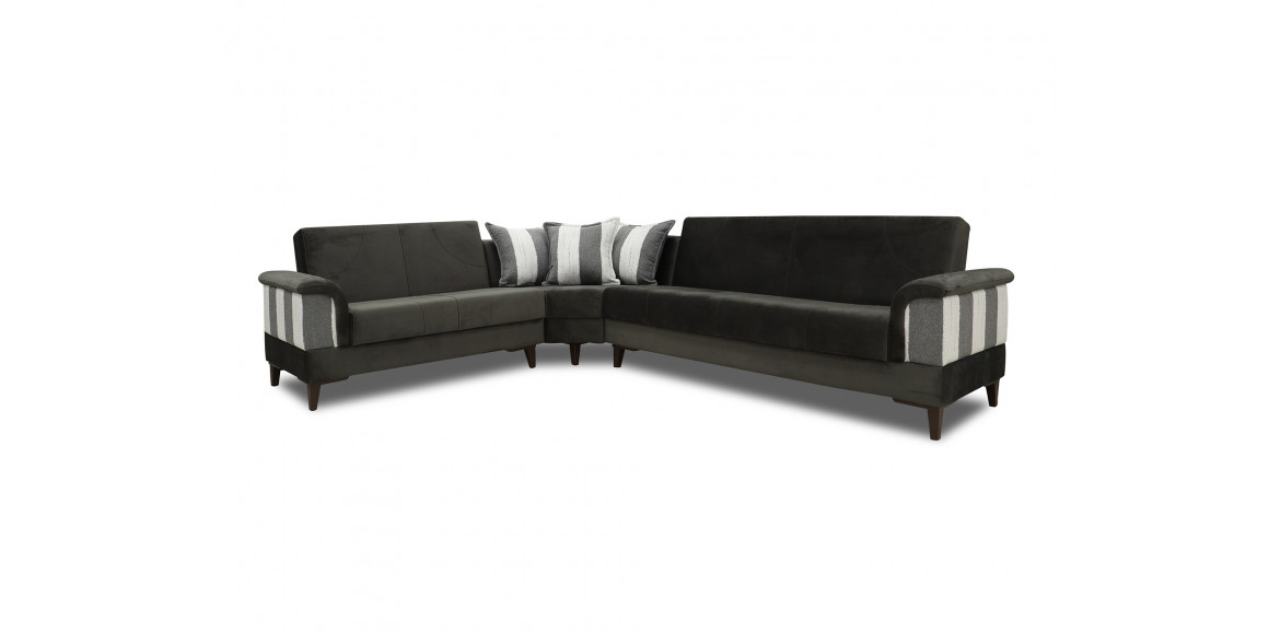 sofa HOBEL CORNER DIVA  S DARK GREY EVA F-EVO 1031/RETTIO 1014 L(3)