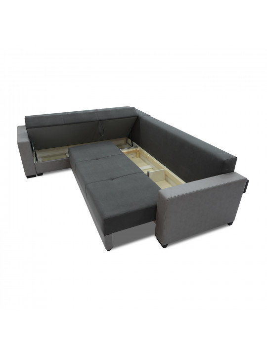 sofa HOBEL CORNER ERICA LIGHT GREY 8409/DARK GREY LEONARDO 15 L (6)