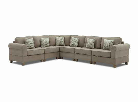 sofa HOBEL CORNER EVA LIGHT BROWN BUKLE 6/ ONTARIO REA AQUA SEA (6)