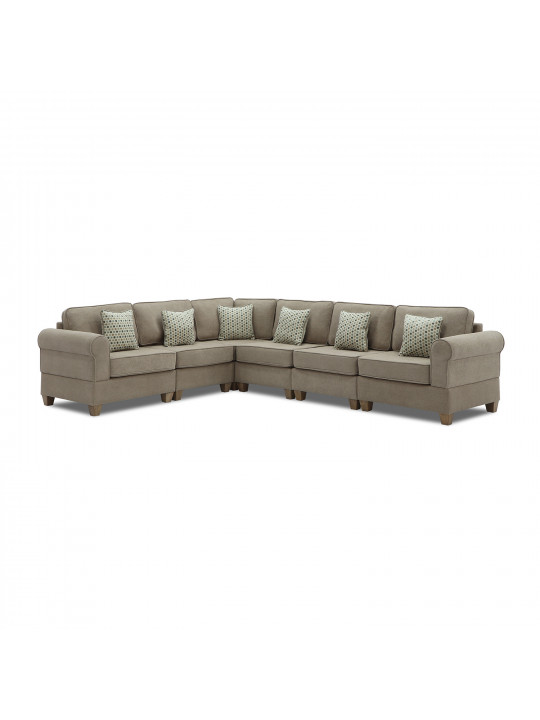 sofa HOBEL CORNER EVA LIGHT BROWN BUKLE 6/ ONTARIO REA AQUA SEA (6)