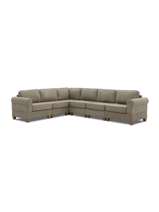 sofa HOBEL CORNER EVA LIGHT BROWN BUKLE 6/ ONTARIO REA AQUA SEA (6)