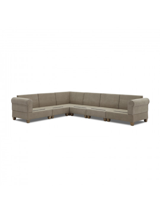 sofa HOBEL CORNER EVA LIGHT BROWN BUKLE 6/ ONTARIO REA AQUA SEA (6)