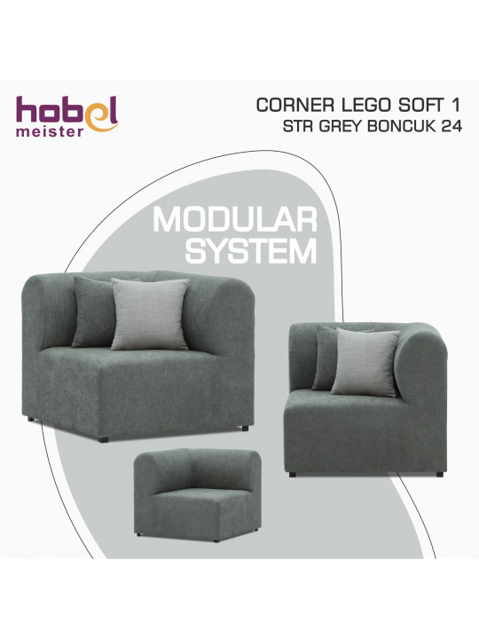 кресло HOBEL CORNER LEGO SOFT 1 STR GREY BONCUK 24 (1)