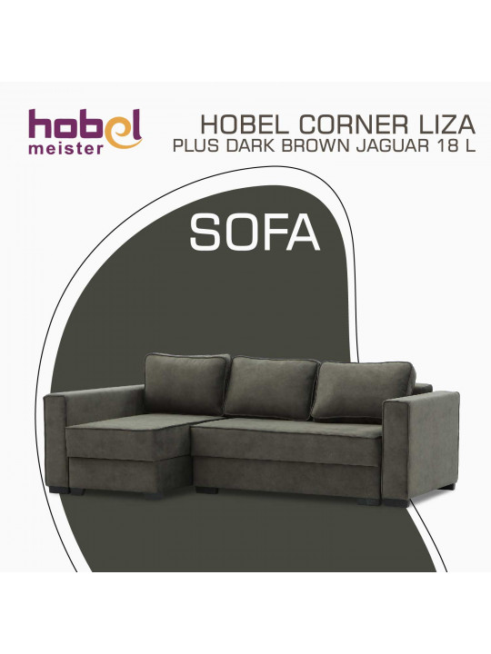 დივანი HOBEL CORNER LIZA PLUS DARK BROWN JAGUAR 18 L (5)
