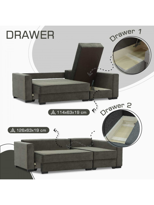 დივანი HOBEL CORNER LIZA PLUS DARK BROWN JAGUAR 18 L (5)