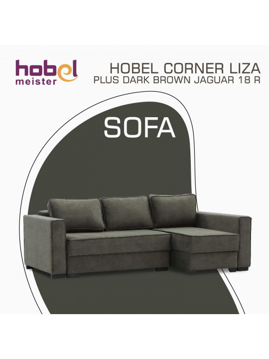 დივანი HOBEL CORNER LIZA PLUS DARK BROWN JAGUAR 18 R (5)