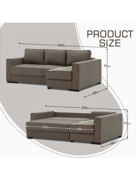 диван HOBEL CORNER LIZA PLUS LIGHT BROWN SCANDI 6 R (5)