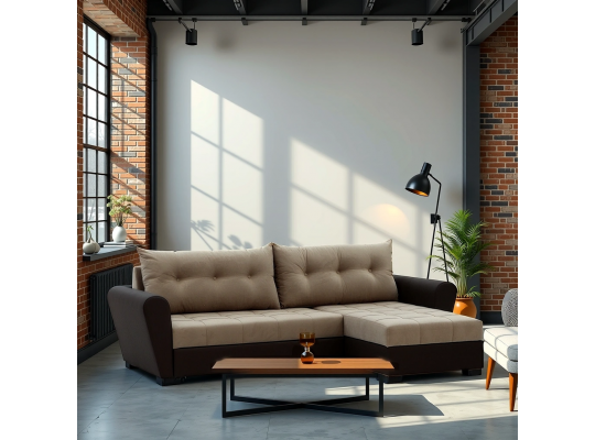 sofa HOBEL CORNER MODERN BROWN 3673/CAPPUCCINO VIVALDI 5 (4)