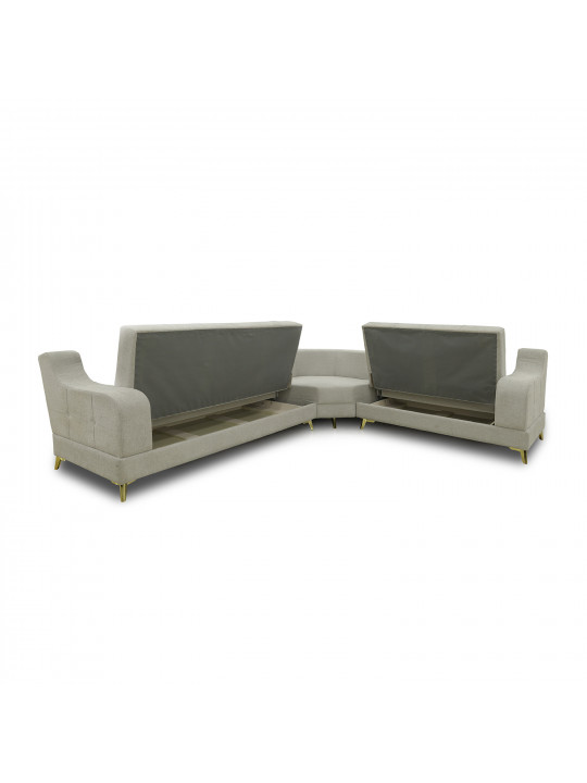 დივანი HOBEL CORNER NEW YORK GOLD L16120G LIGHT GREY BEATTO 1069/ LAMENIA 1015 R (4)