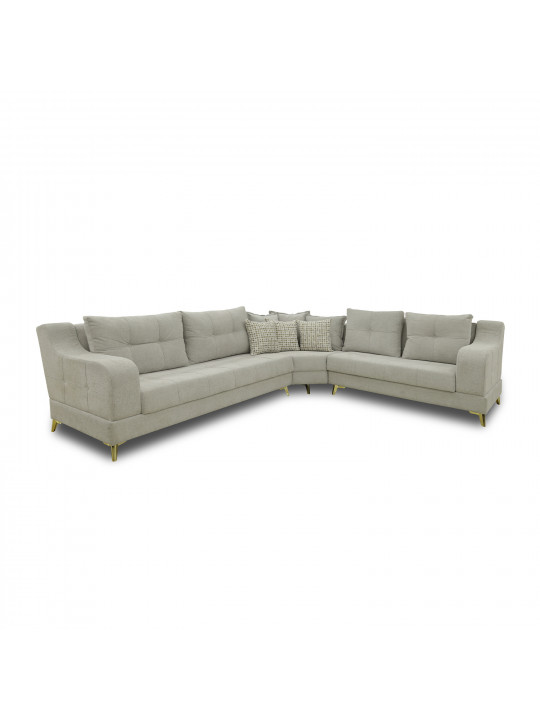 დივანი HOBEL CORNER NEW YORK GOLD L16120G LIGHT GREY BEATTO 1069/ LAMENIA 1015 R (4)