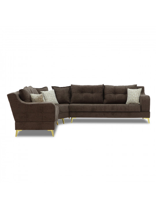 დივანი HOBEL CORNER NEW YORK L16150GOLD BROWN BEATTO1005/ LAMENIA 1016 L(4)