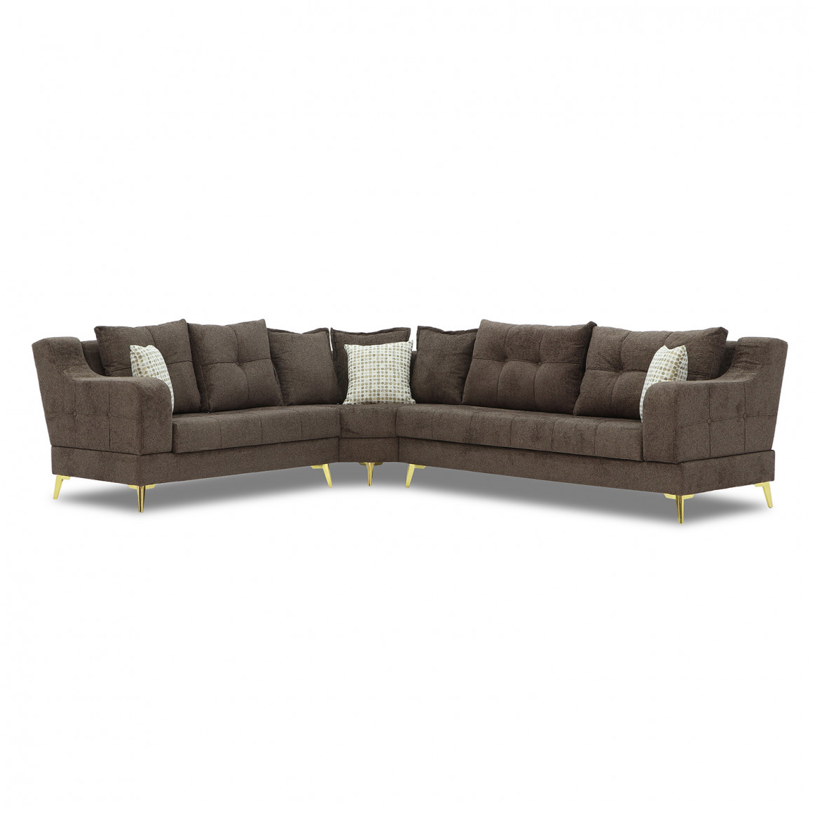 диван HOBEL CORNER NEW YORK L16150GOLD BROWN BEATTO1005/ LAMENIA 1016 L(4)