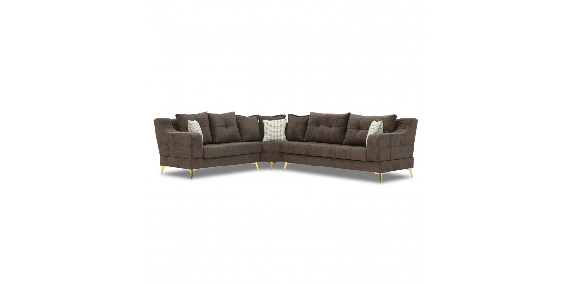 დივანი HOBEL CORNER NEW YORK L16150GOLD BROWN BEATTO1005/ LAMENIA 1016 L(4)