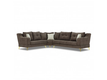 sofa HOBEL CORNER NEW YORK L16150GOLD BROWN BEATTO1005/ LAMENIA 1016 L(4)